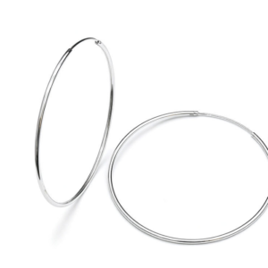 Classic 925 Sterling Silver Large Size 60# Plain Hoop Ring Earrings Women Daily Wear Jewelry Factory Custom Wholesale